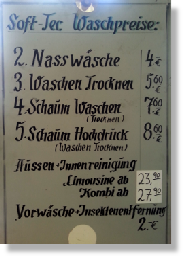 aktuelle Preistafel Waschstraße aktuelle Preistafel Waschstraße
